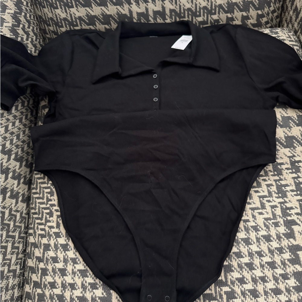 GAP Black Collared Bodysuit